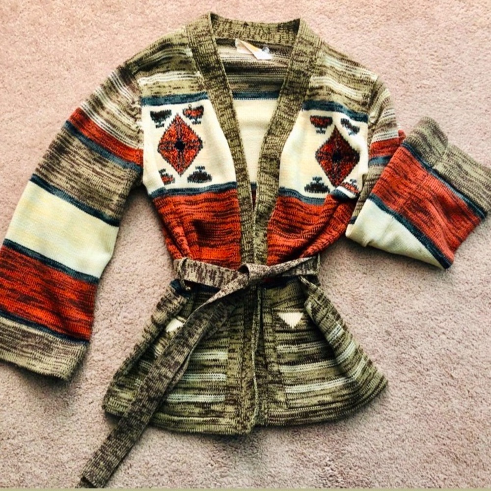 🍁AUTHENTIC VINTAGE 1960s PRINTED CARDIGAN🍂✌🏻